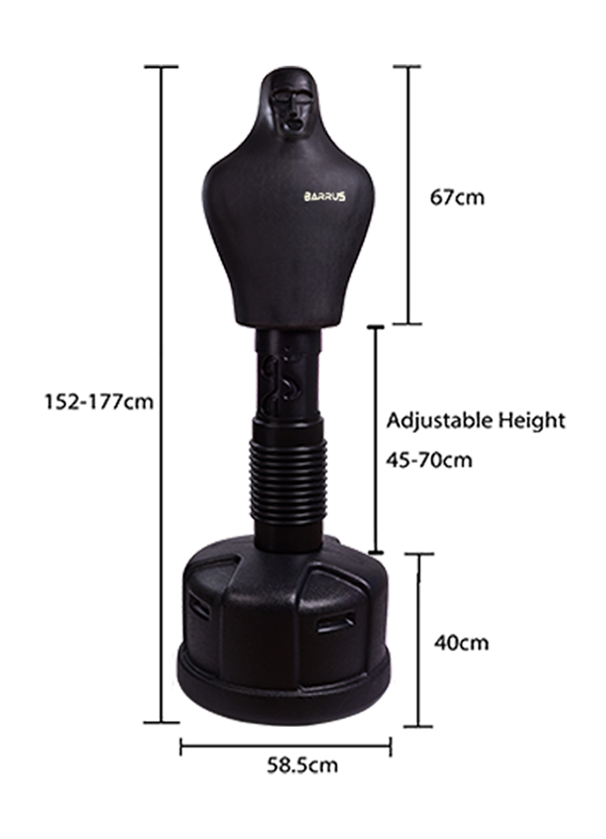 Sacco Da Boxe Autoportante Con Palla Reflex - Regolabile 59-71 Pollici, Per Allenamento - Foto 2
