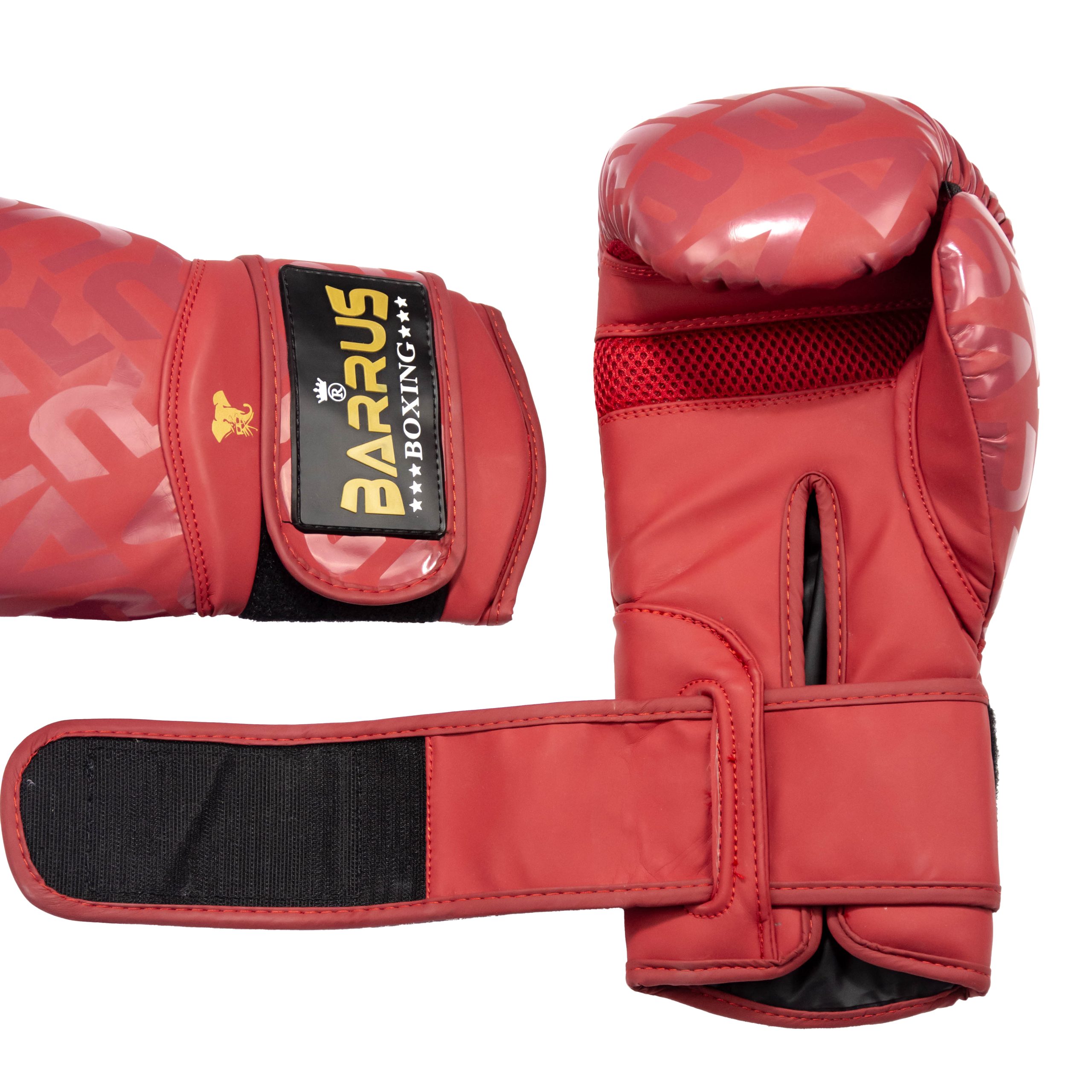 Barrus - Guantoni KickBoxing Muay Thai MMA | Guanti Pugilato Boxe Full Contact (Rosso, 10oz