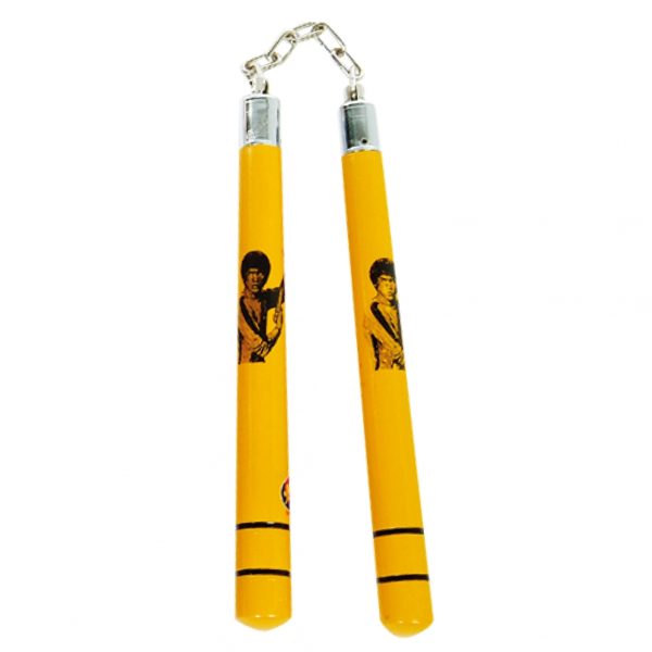Nunchaku in legno giallo Bruce Lee