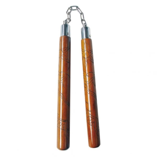 Nunchaku in legno intagliato