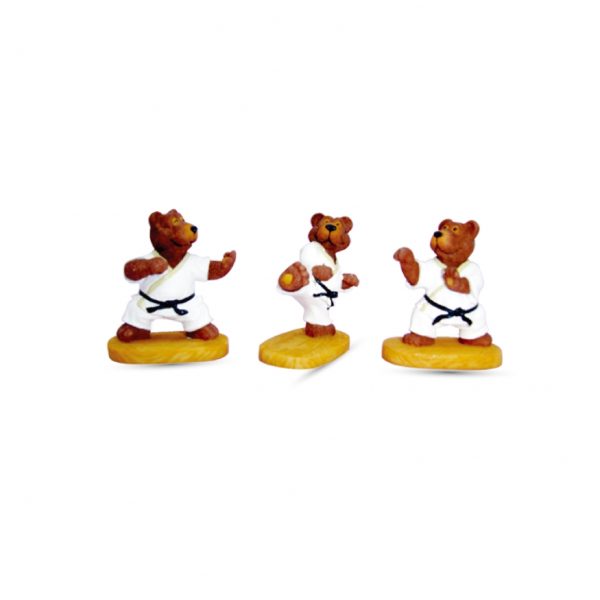 Statuette ceramica orsi Karate figure