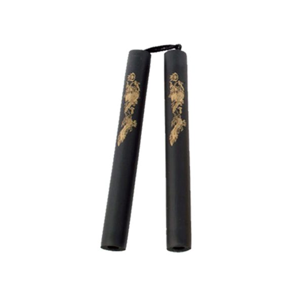 Nunchaku in gommapiuma nero con lacci