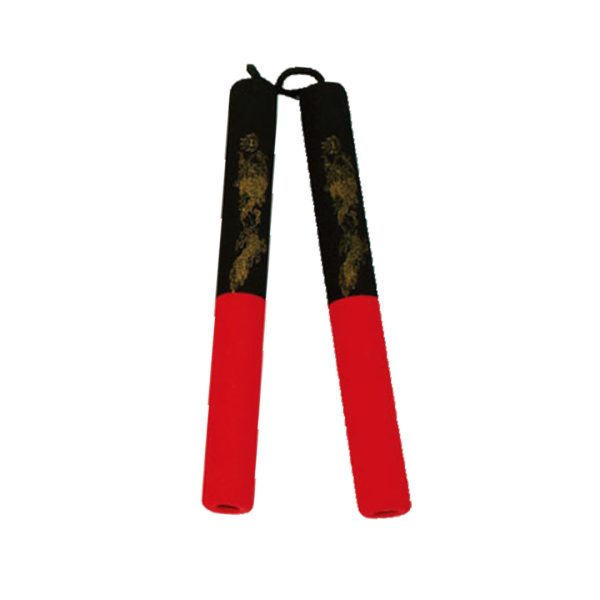 Nunchaku in gommapiuma bicolore con lacci