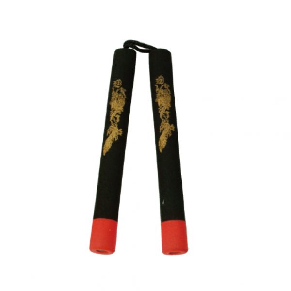 Nunchaku in gommapiuma con lacci e drago