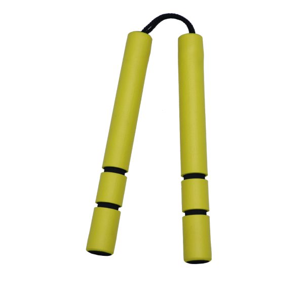 Nunchaku in gommapiuma giallo con grip nero