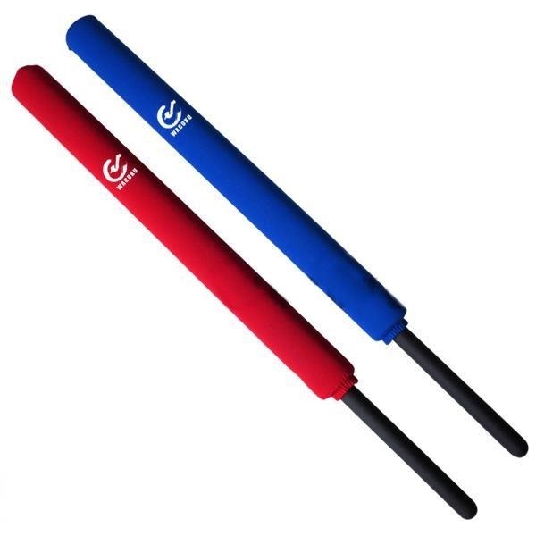 Coppia bastoni CHANBARA in gommapiuma rosso e blu